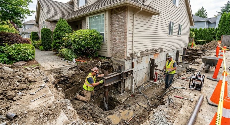 Our team working on Foundation Repair projects in Swansboro, NC