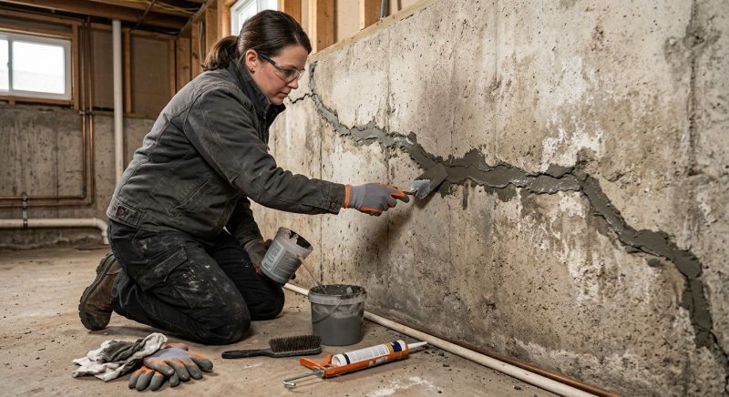 Cracked Basement Floor Repair in Swansboro, NC