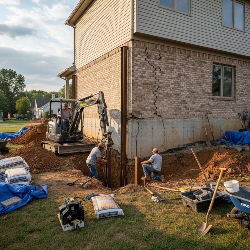 Foundation Settlement Repair in Swansboro, NC
