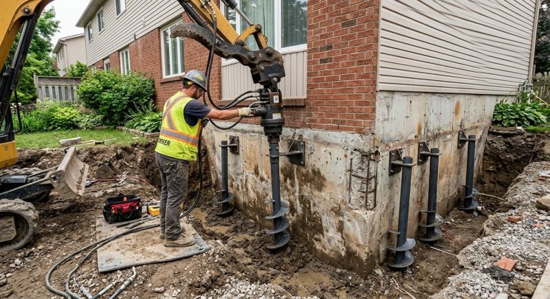 Helical Pile Installation in Swansboro, NC